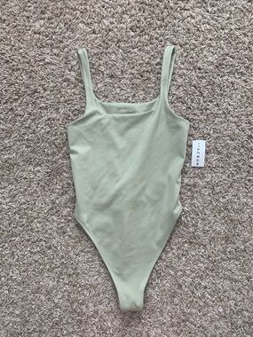 NWT PacSun Women’s Contour Sage Green Square Neck Slimming One Piece Bodysuit XS